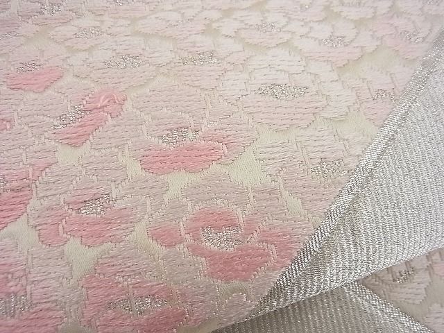 平和屋着物■六通柄袋帯 唐織 檜垣小花尽くし 銀糸 逸品 n-gh1681