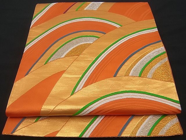 平和屋着物■西陣 六通柄袋帯 唐織 流水文 金銀糸 逸品 n-gh1686