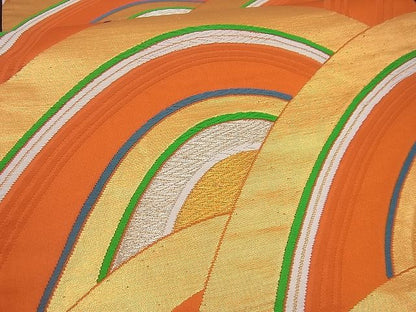 平和屋着物■西陣 六通柄袋帯 唐織 流水文 金銀糸 逸品 n-gh1686