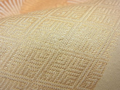 平和屋着物■六通柄袋帯 切嵌若松葉青海波 金銀糸 逸品 n-gh1689