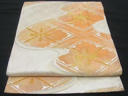 平和屋着物■六通柄袋帯 流水吉祥花菱文 金銀糸 逸品 n-gh1690