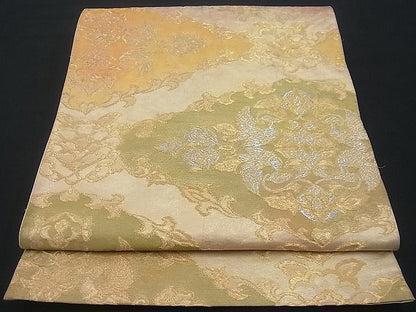 平和屋着物■六通柄袋帯 菱吉祥花鳥文 金銀糸 逸品 n-gh1697