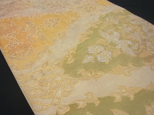 平和屋着物■六通柄袋帯 菱吉祥花鳥文 金銀糸 逸品 n-gh1697