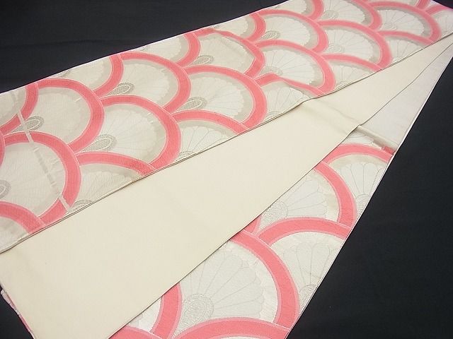 平和屋着物■六通柄袋帯 唐織 菊青海波 銀糸 逸品 n-gh1714