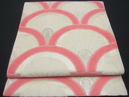 平和屋着物■六通柄袋帯 唐織 菊青海波 銀糸 逸品 n-gh1714