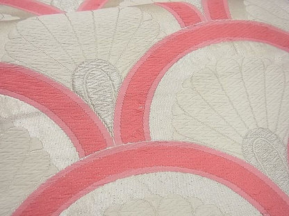 平和屋着物■六通柄袋帯 唐織 菊青海波 銀糸 逸品 n-gh1714