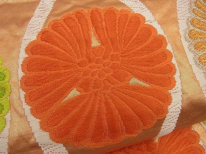 平和屋着物■六通柄袋帯 唐織 立涌菊文 金銀糸 逸品 n-gh1730