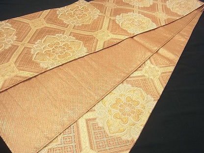 平和屋着物■佐賀錦 六通柄袋帯 正倉院蜀江花文 金糸 逸品 n-gh1731