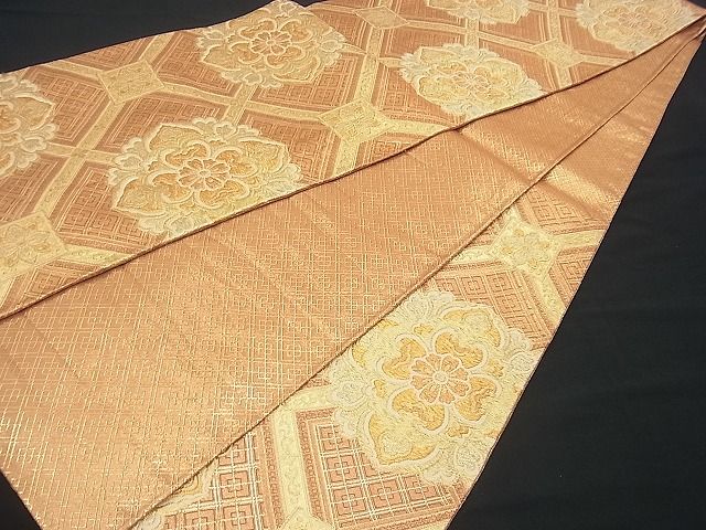 平和屋着物■佐賀錦 六通柄袋帯 正倉院蜀江花文 金糸 逸品 n-gh1731