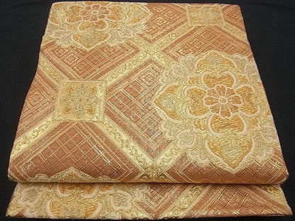 平和屋着物■佐賀錦 六通柄袋帯 正倉院蜀江花文 金糸 逸品 n-gh1731