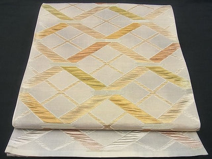平和屋着物■六通柄袋帯 ふくれ織 菱吉祥文 金糸 逸品 n-gh1732