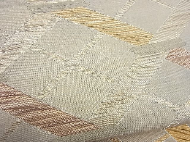 平和屋着物■六通柄袋帯 ふくれ織 菱吉祥文 金糸 逸品 n-gh1732