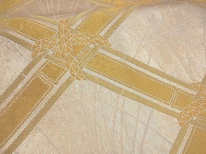 平和屋着物■六通柄袋帯 大宮錦 竹垣文 金銀糸 逸品 n-gh1742
