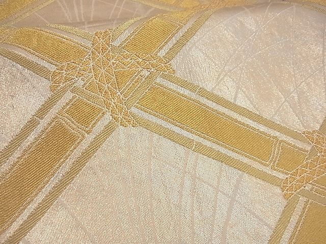 平和屋着物■六通柄袋帯 大宮錦 竹垣文 金銀糸 逸品 n-gh1742