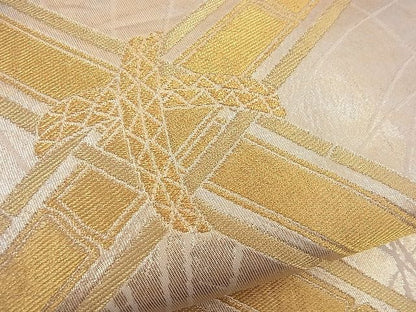 平和屋着物■六通柄袋帯 大宮錦 竹垣文 金銀糸 逸品 n-gh1742