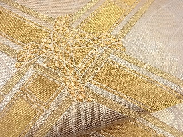 平和屋着物■六通柄袋帯 大宮錦 竹垣文 金銀糸 逸品 n-gh1742