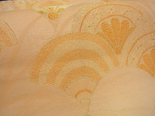 平和屋着物■六通柄袋帯 菊青海波芝草文 金銀糸 逸品 n-gh1743