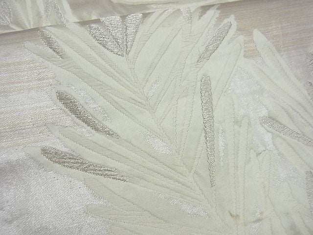 平和屋着物■六通柄袋帯 唐織 若松葉文 銀糸 逸品 n-gh1745