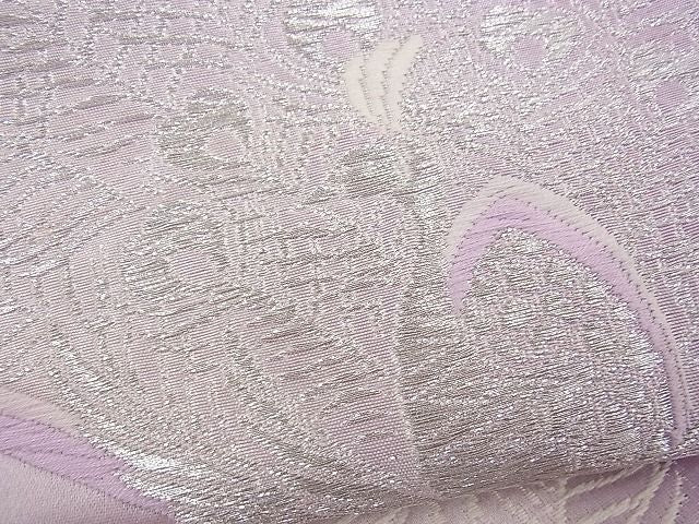 平和屋着物■六通柄袋帯 唐織 孔雀文 銀糸 逸品 n-gh1757