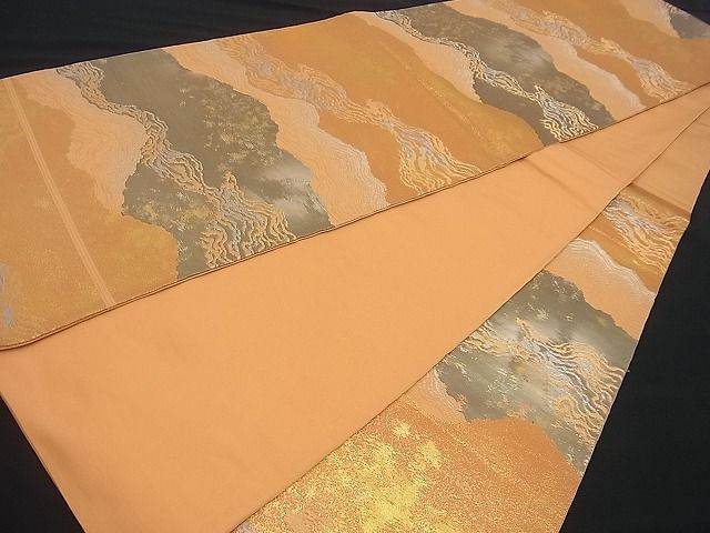 平和屋着物■六通柄袋帯 遠山霞文 金銀糸 逸品 n-gh1772