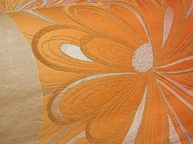 平和屋着物■六通柄袋帯 流水菊文 金銀糸 逸品 n-gh1790