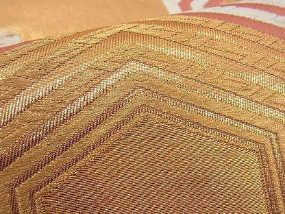 平和屋着物■六通柄袋帯 唐織 亀甲文 金糸 逸品 n-gh1792