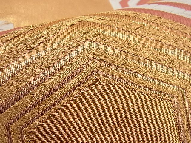 平和屋着物■六通柄袋帯 唐織 亀甲文 金糸 逸品 n-gh1792