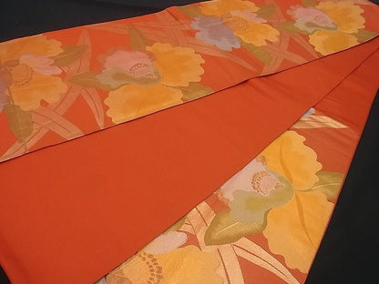 平和屋着物■六通柄袋帯 カトレア 金糸 逸品 n-gh1810
