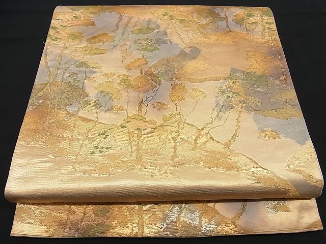 平和屋着物■六通柄袋帯 ふるさと 金糸 逸品 n-gt1215