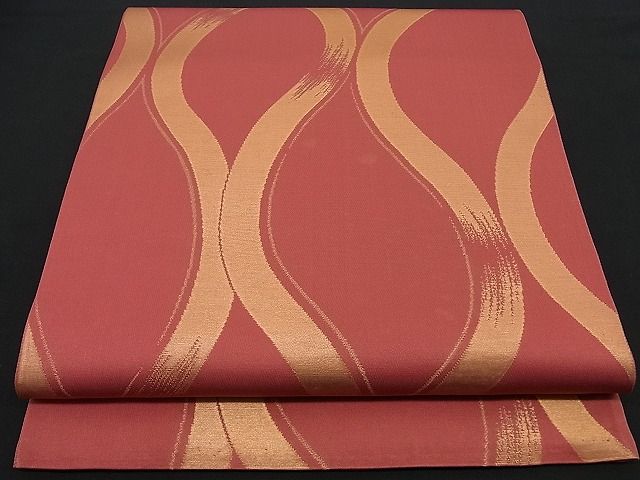 平和屋着物■全通柄 本袋帯 変わり立涌文 金糸 逸品 n-gt1220