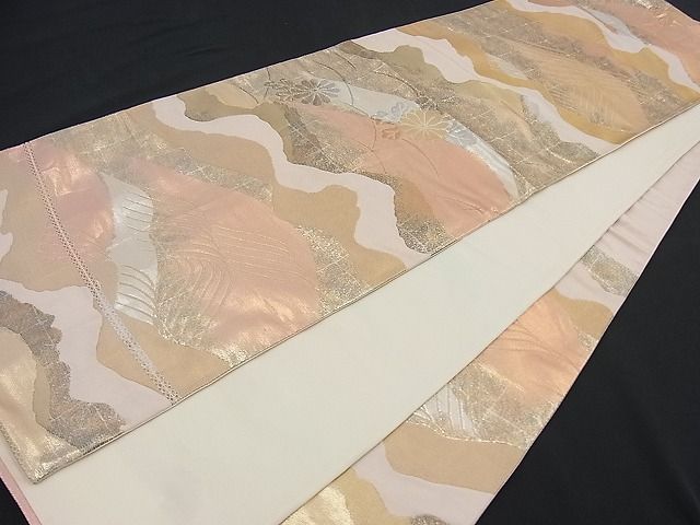 平和屋着物■六通柄袋帯 吉祥立波花文 金銀糸 逸品 n-gt1261