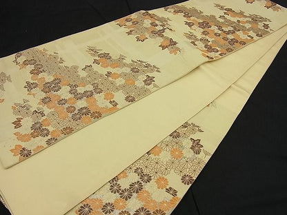 平和屋着物■六通柄袋帯 菊尽くし 金銀糸 逸品 n-gt1438