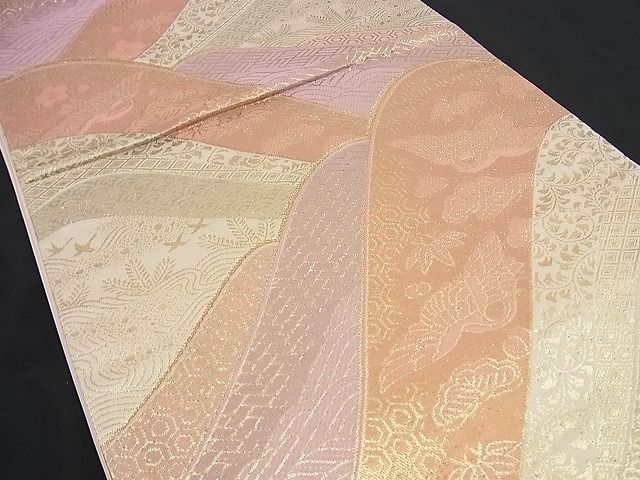 平和屋着物■六通柄袋帯 立波飛鶴吉祥文 金糸 逸品 n-gt1750