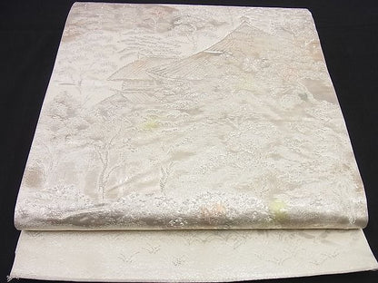 平和屋着物■六通柄袋帯 古京錦 二重引箔 風景樹林文 逸品 n-gt1762
