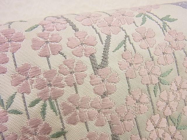 平和屋着物■六通柄袋帯 唐織 道長飛鶴渡り橋花文 金銀糸 逸品 n-gt1766