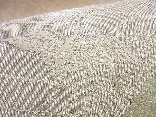 平和屋着物■六通柄袋帯 唐織 道長飛鶴渡り橋花文 金銀糸 逸品 n-gt1766