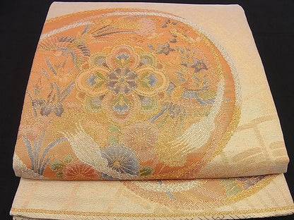 平和屋着物■本箔佐賀錦 六通柄袋帯 鳳凰吉祥花丸文 金糸 逸品 n-gt1767