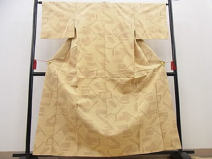 平和屋着物■上質な紬　幾何学文様　逸品　n-gt1980