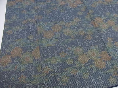 平和屋着物■上質な紬　吉祥花文　逸品　n-gt2000