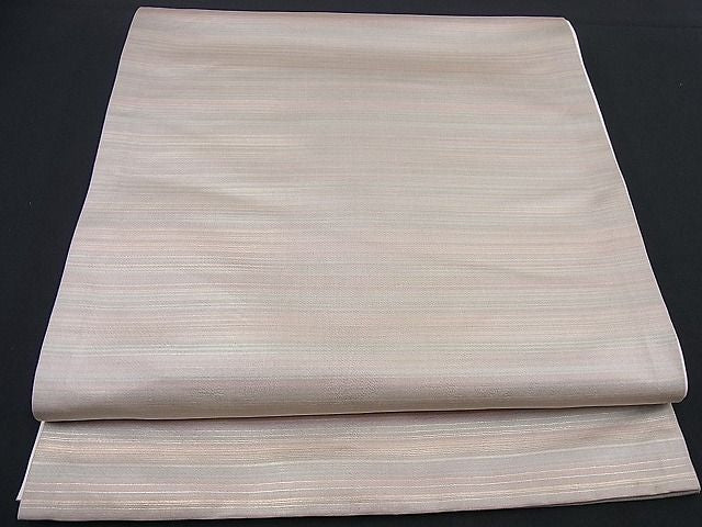平和屋着物■六通柄袋帯 横縞 金糸 逸品 n-gt2034
