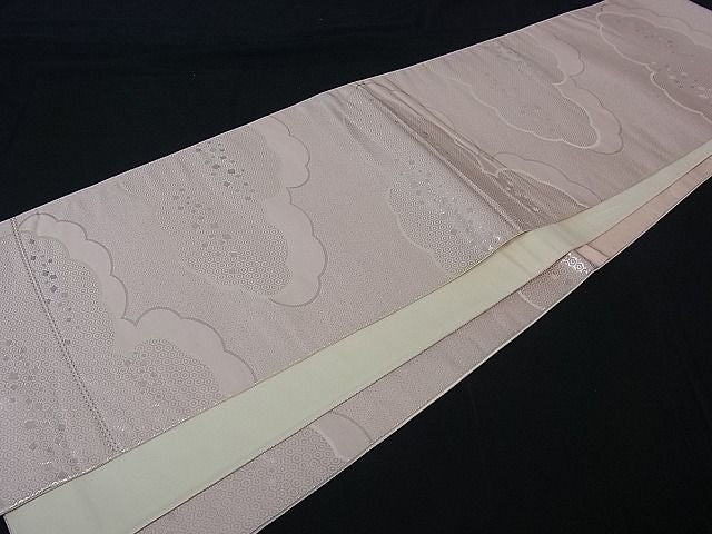 平和屋着物■六通柄袋帯 雲重ね吉祥文 銀糸 逸品 ha2451