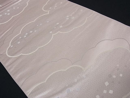 平和屋着物■六通柄袋帯 雲重ね吉祥文 銀糸 逸品 ha2451