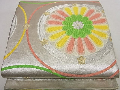 平和屋着物■六通柄袋帯 唐織 花丸文 金銀糸 逸品 ha4529