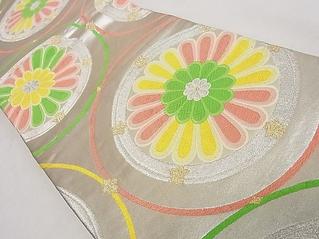 平和屋着物■六通柄袋帯 唐織 花丸文 金銀糸 逸品 ha4529