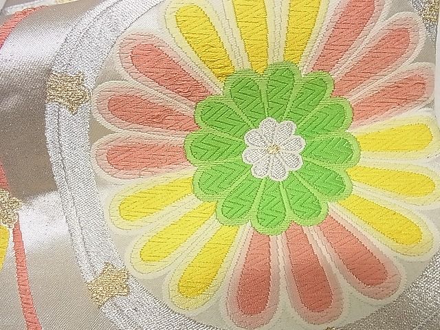 平和屋着物■六通柄袋帯 唐織 花丸文 金銀糸 逸品 ha4529
