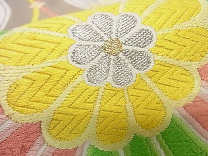 平和屋着物■六通柄袋帯 唐織 花丸文 金銀糸 逸品 ha4529