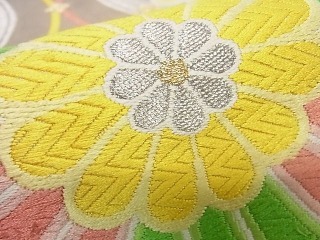 平和屋着物■六通柄袋帯 唐織 花丸文 金銀糸 逸品 ha4529
