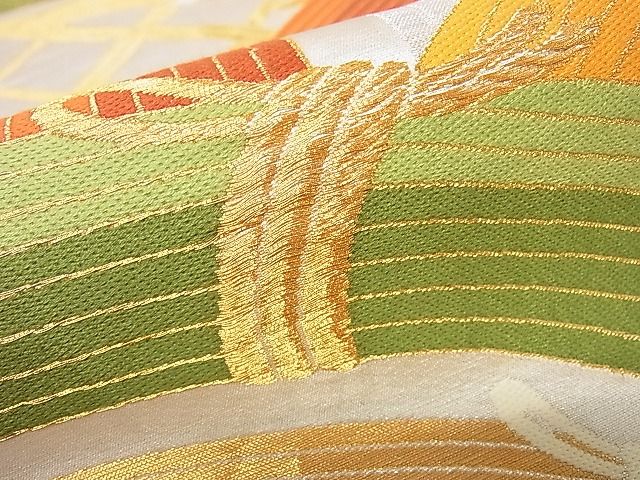 平和屋着物■六通柄袋帯　籬文　金銀糸　逸品　ha4552