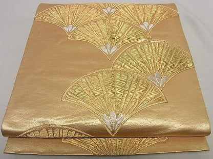 平和屋着物■六通柄袋帯 若松葉青海波 金銀糸 逸品 ha4553