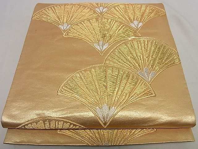 平和屋着物■六通柄袋帯 若松葉青海波 金銀糸 逸品 ha4553